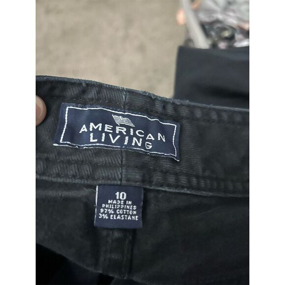 American Living Women's Wide-Leg Black Denim Jeans Size 10 - Picture 3 of 5